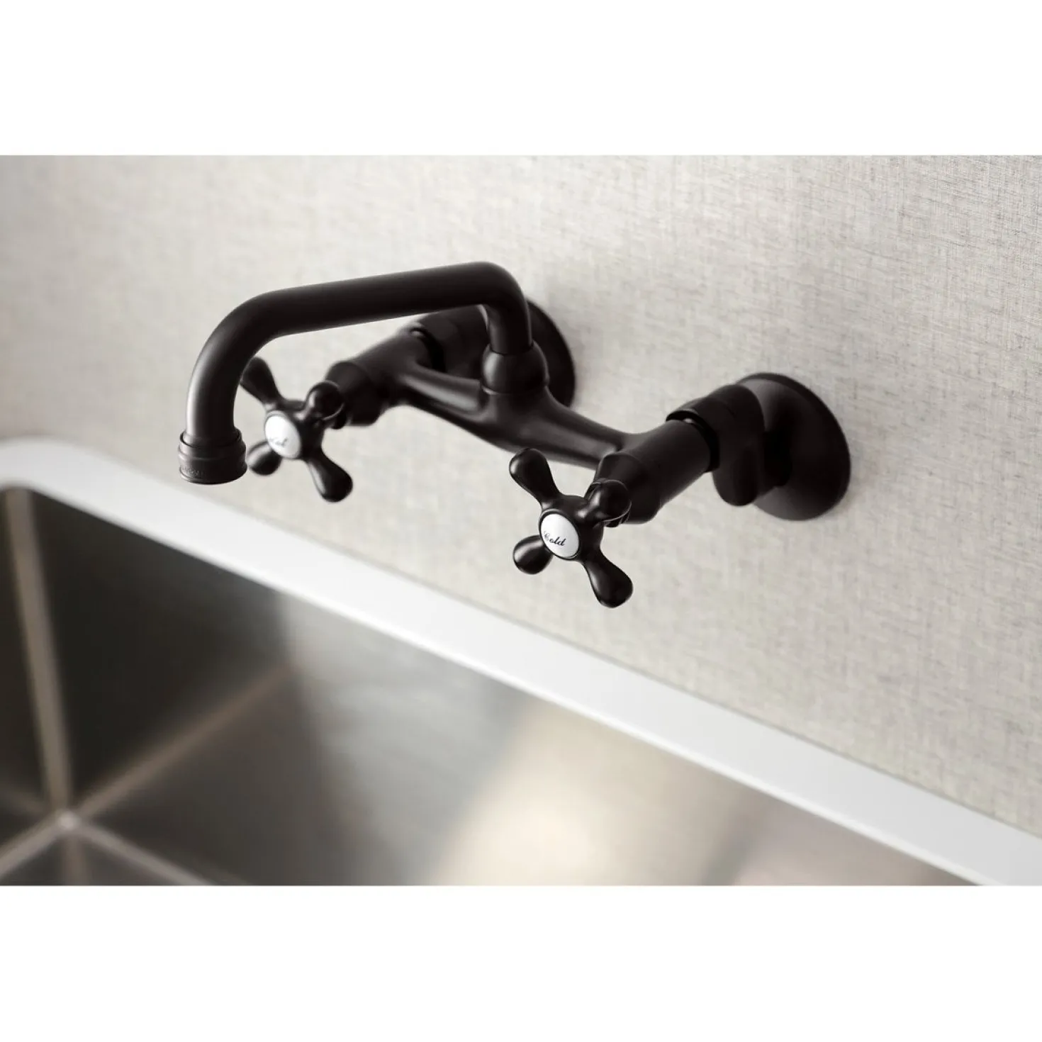 Kingston Brass Magellan 6" Adjustable Center Wall Mount Kitchen Faucet