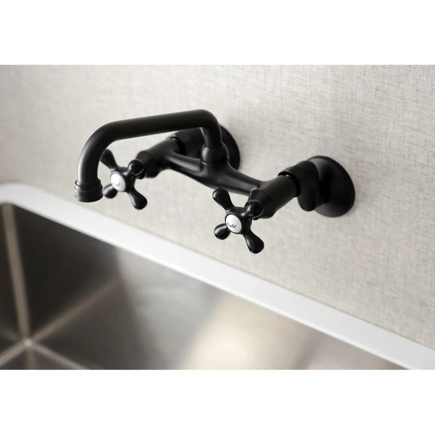 Kingston Brass Magellan 6" Adjustable Center Wall Mount Kitchen Faucet