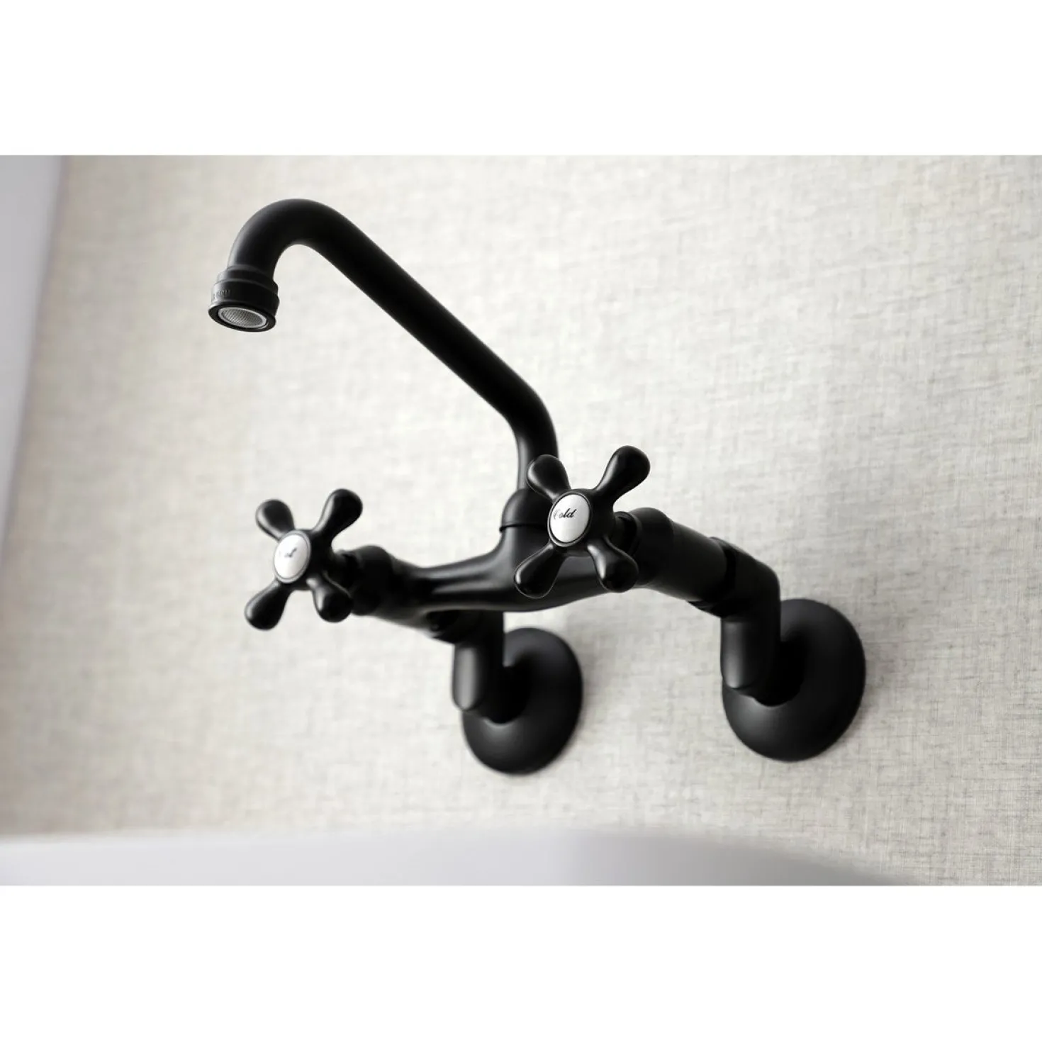 Kingston Brass Magellan 6" Adjustable Center Wall Mount Kitchen Faucet