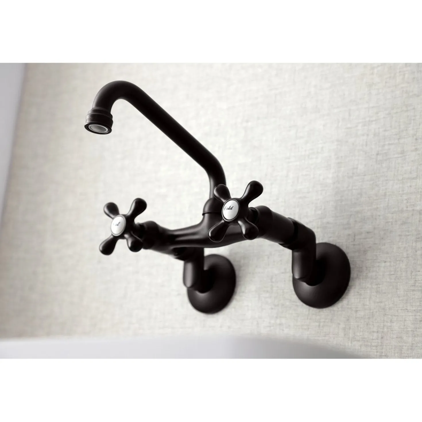 Kingston Brass Magellan 6" Adjustable Center Wall Mount Kitchen Faucet