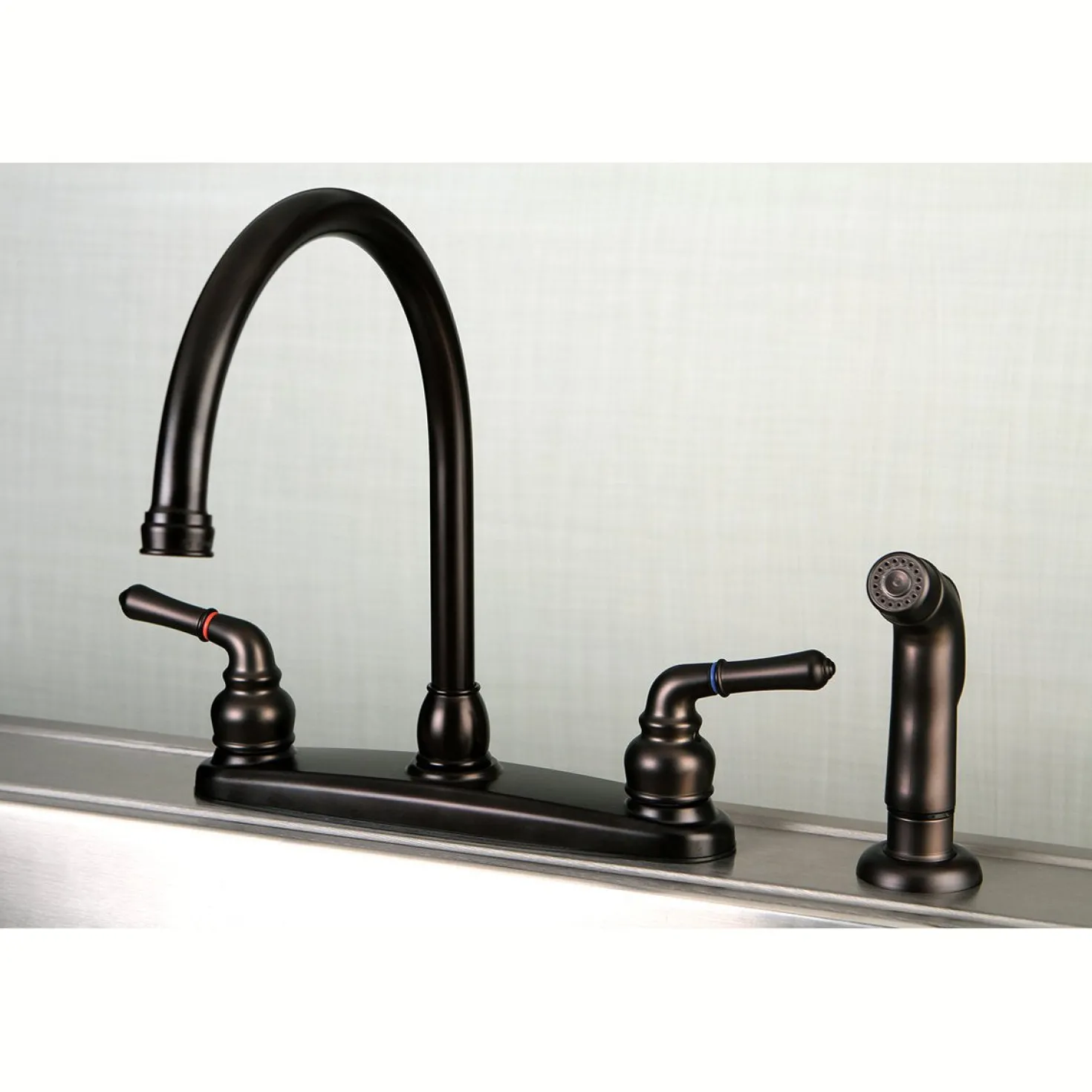 Kingston Brass Magellan Deck Mount Centerset Kitchen Faucet