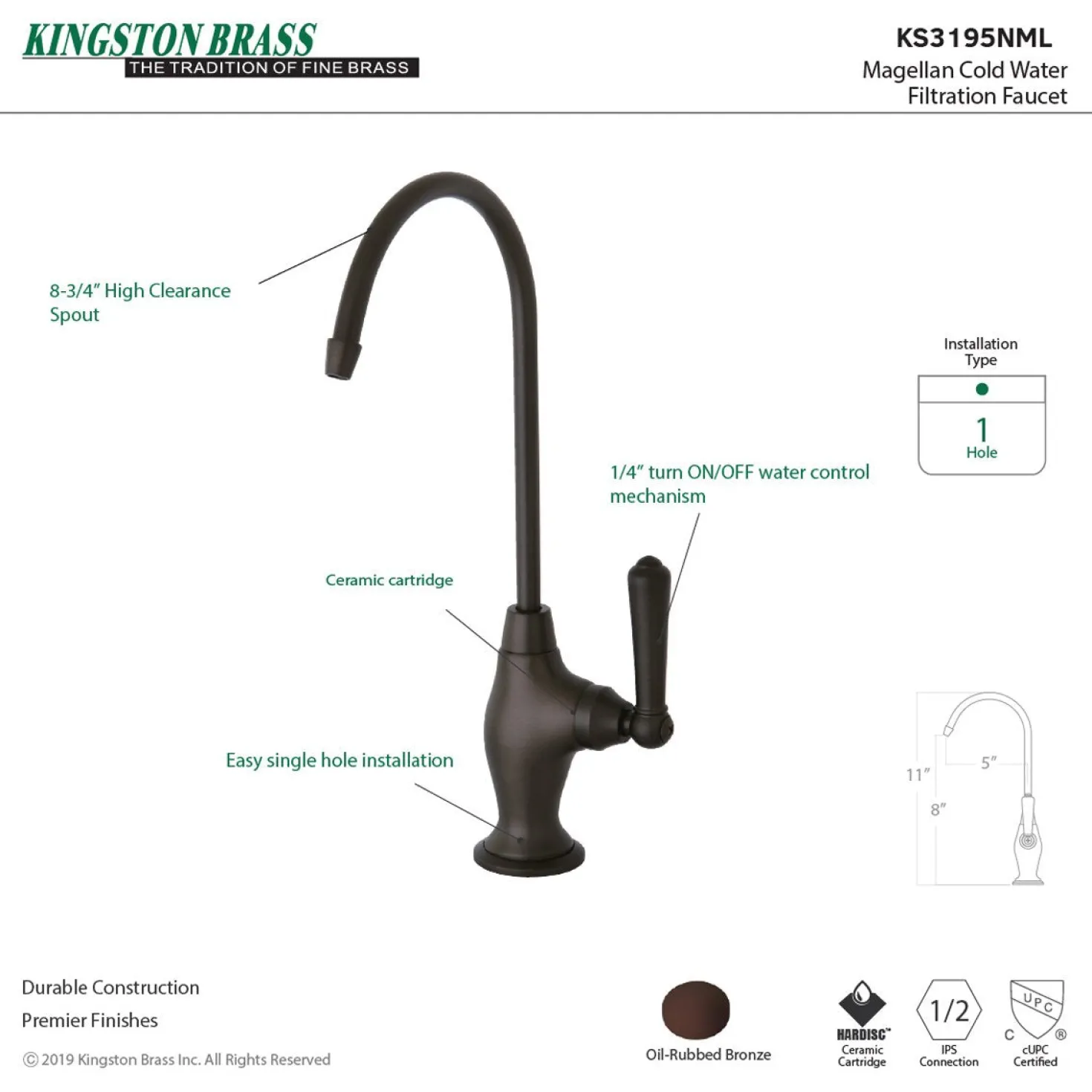 Kingston Brass Magellan Single Handle Water Filtration Faucet