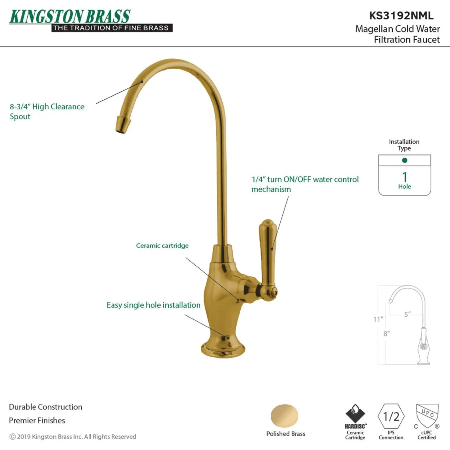 Kingston Brass Magellan Single Handle Water Filtration Faucet