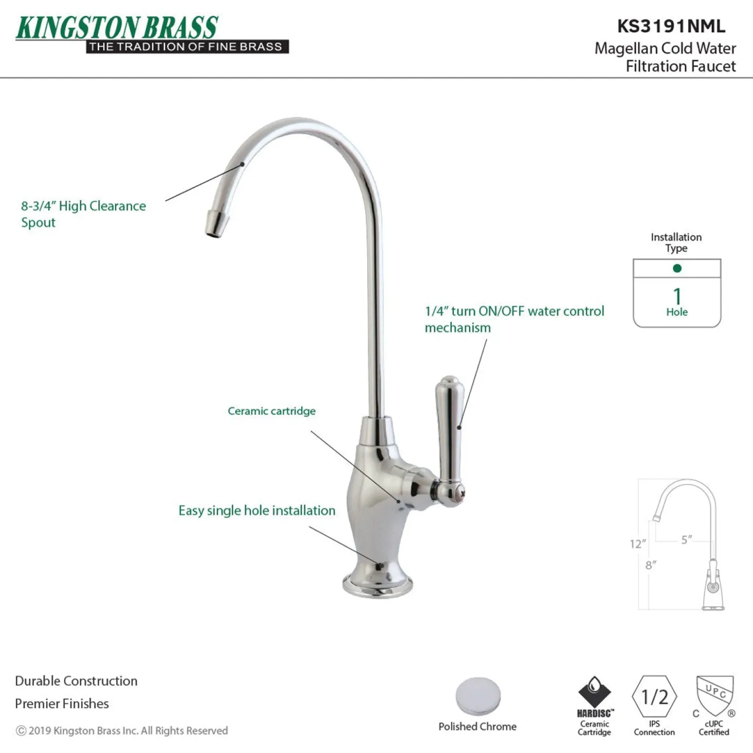 Kingston Brass Magellan Single Handle Water Filtration Faucet