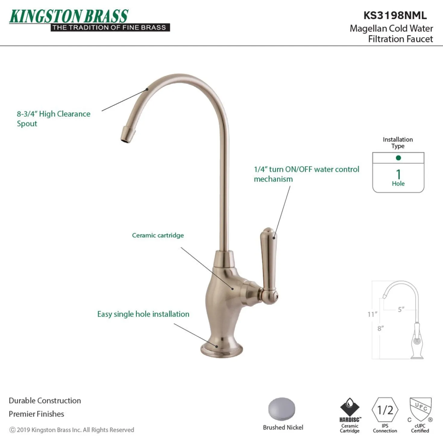 Kingston Brass Magellan Single Handle Water Filtration Faucet