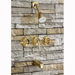 Kingston Brass Magellan Solid Brass Three Handle Tub and Shower Faucet