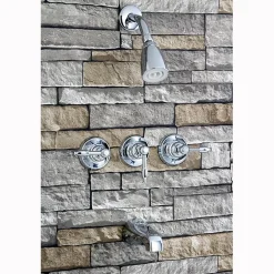 Kingston Brass Magellan Three Handle Tub and Shower Faucet in Polished Chrome