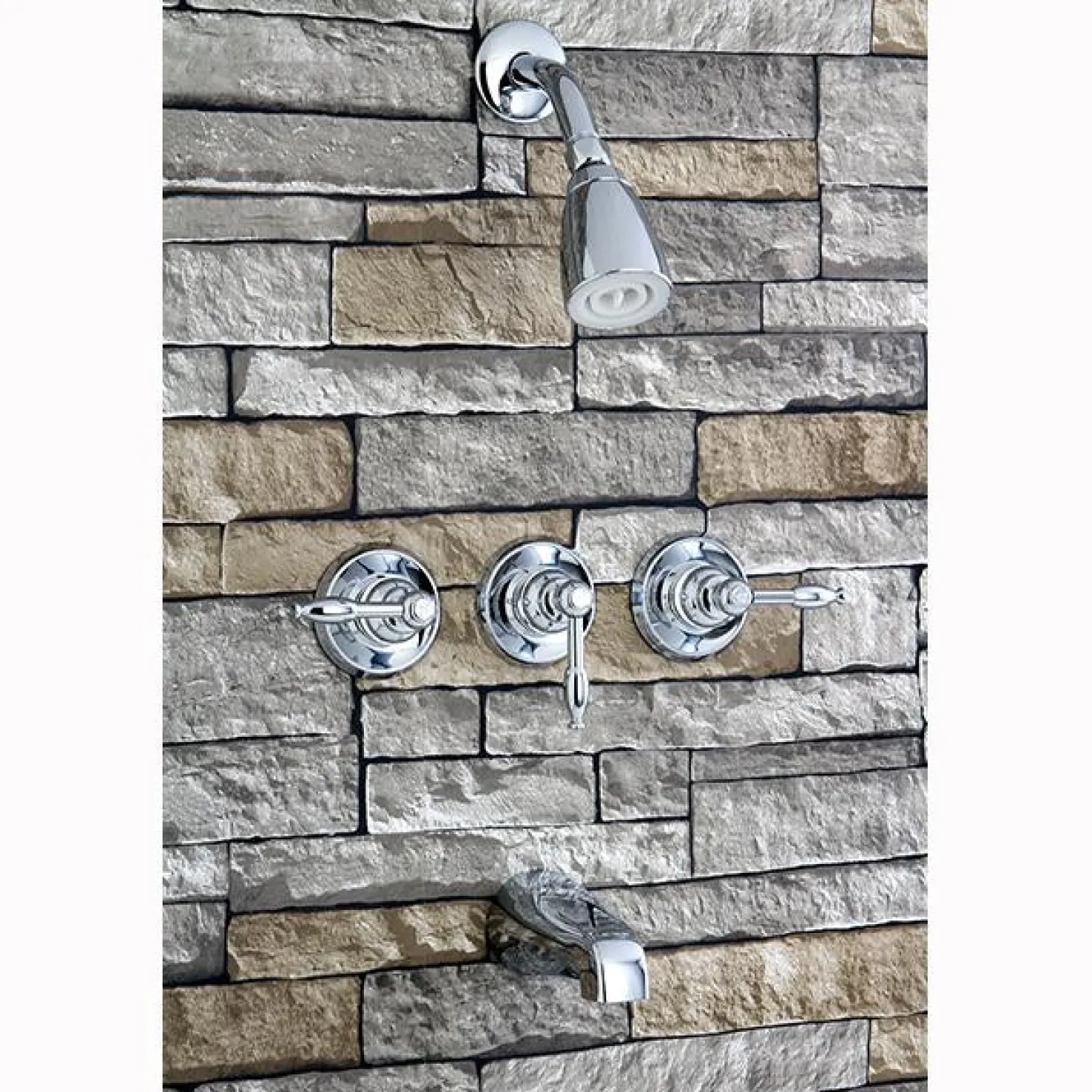 Kingston Brass Magellan Three Handle Tub and Shower Faucet in Polished Chrome