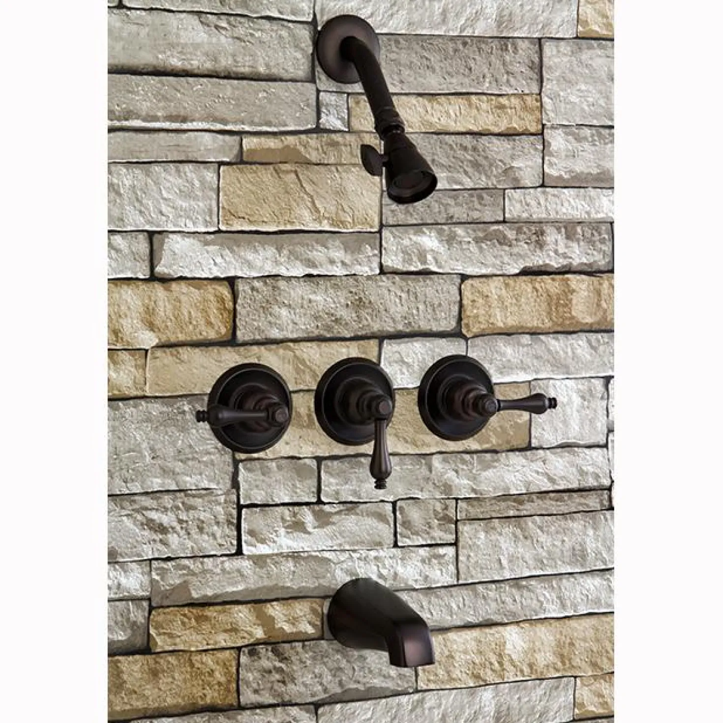 Kingston Brass Magellan Three Handle Oil Rubbed Bronze Tub and Shower Faucet