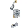 Kingston Brass Magellan Trim Only for Single Handle Tub and Shower Faucet in Polished Chrome with Polished Brass
