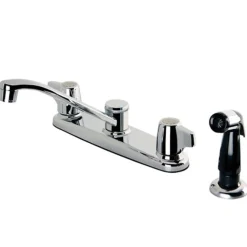 Kingston Brass Magellan Twin Canopy Handle 8" Kitchen Faucet with Side Sprayer