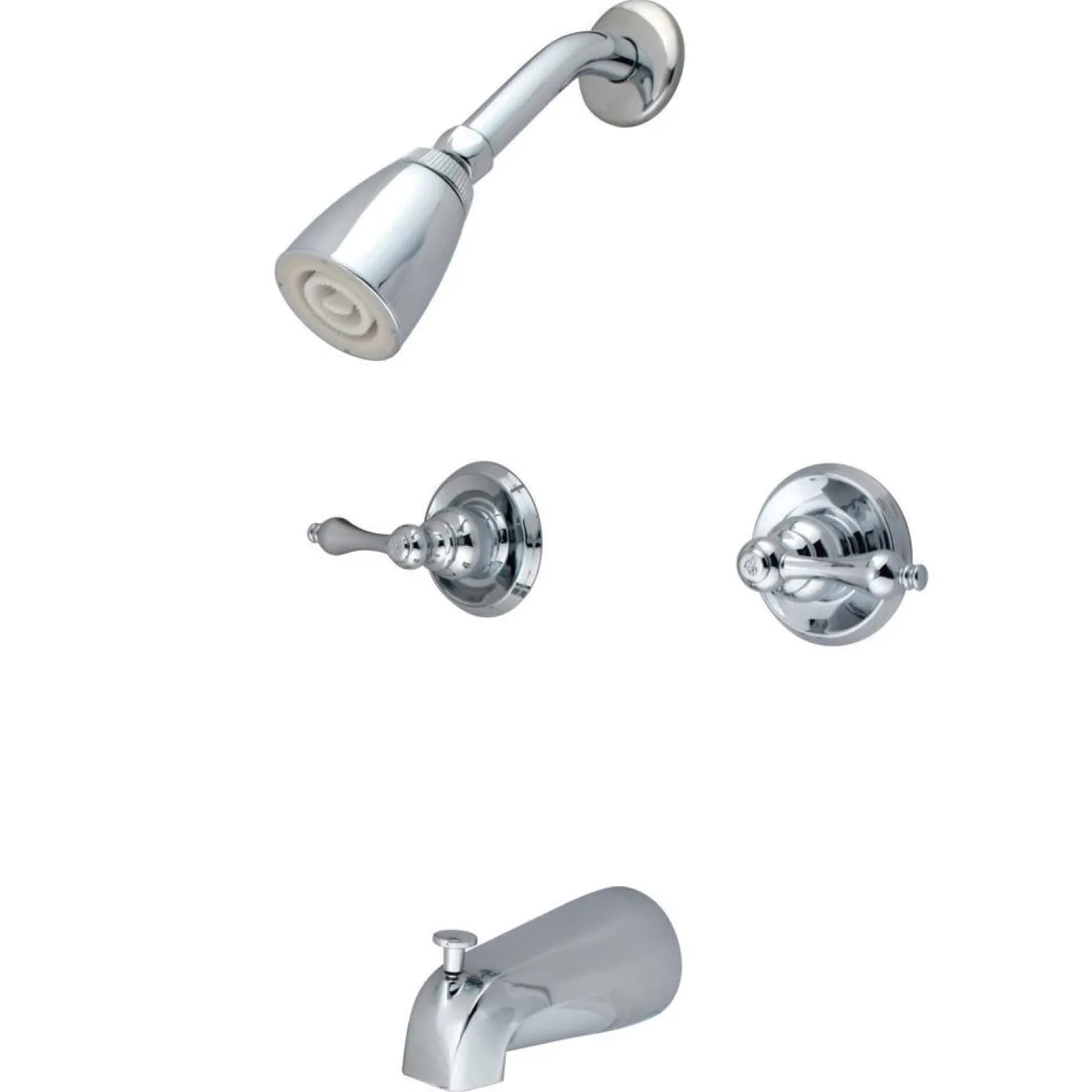Kingston Brass Magellan Two Handle Tub and Shower Faucet in Polished Chrome