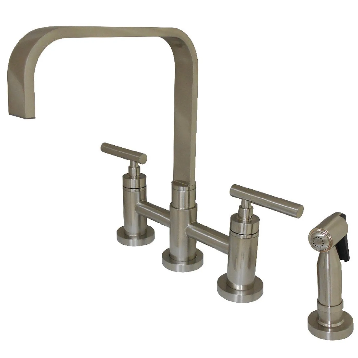 Kingston Brass Manhattan 2-Handle Kitchen Faucet with Brass Side Sprayer
