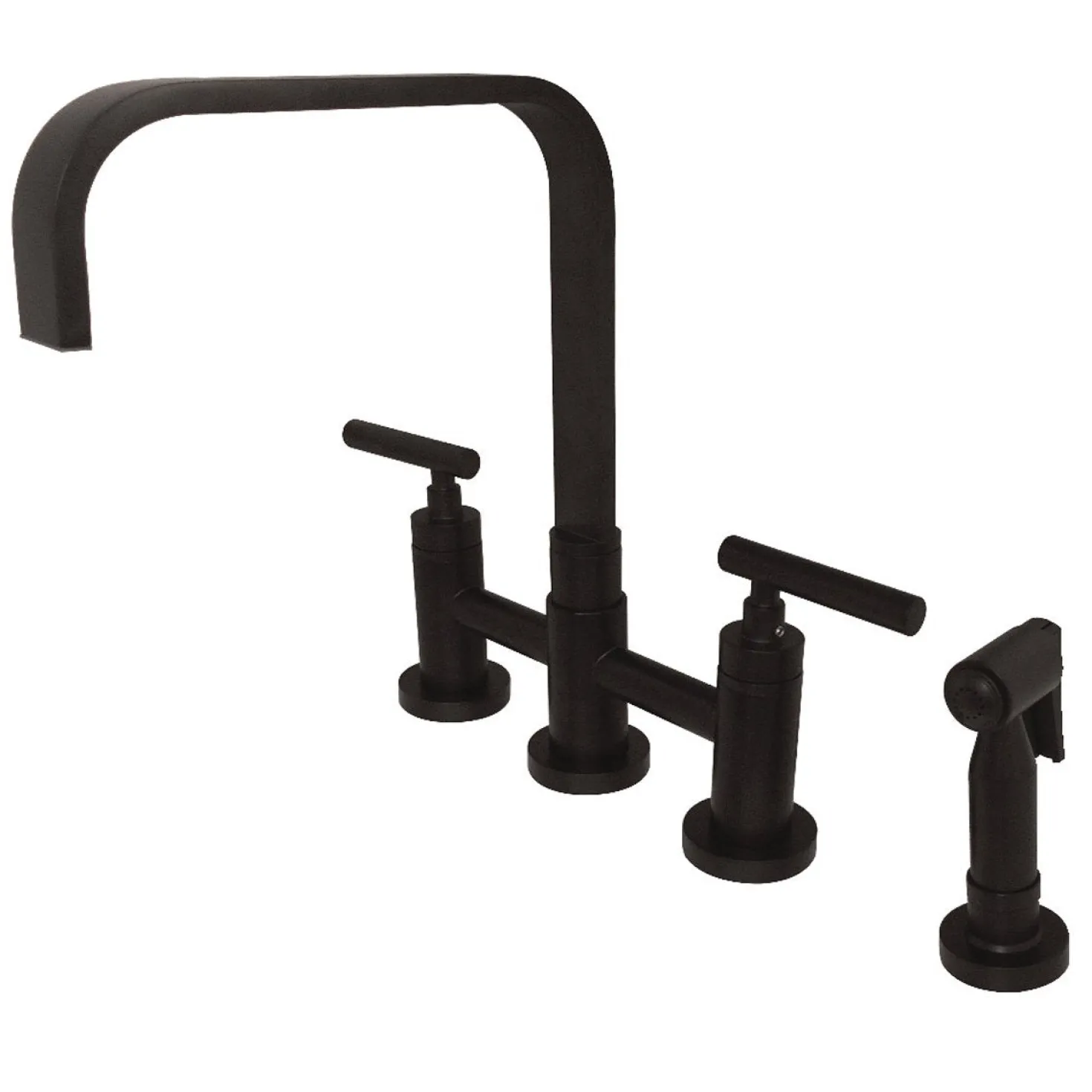 Kingston Brass Manhattan 2-Handle Kitchen Faucet with Brass Side Sprayer