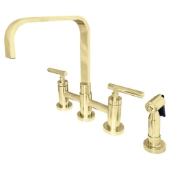 Kingston Brass Manhattan 2-Handle Kitchen Faucet with Brass Side Sprayer