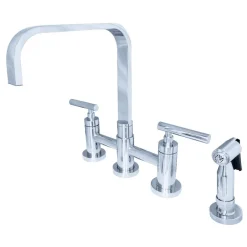 Kingston Brass Manhattan 2-Handle Kitchen Faucet with Brass Side Sprayer