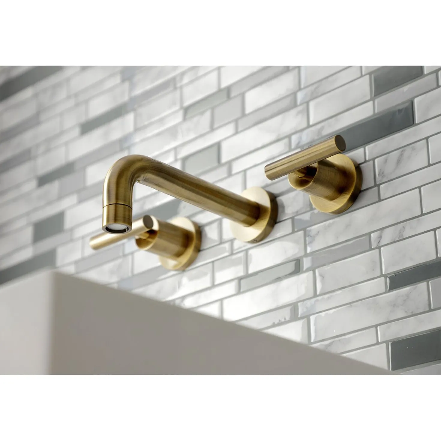 Kingston Brass Manhattan 2-Handle 8-Inch Wall Mount Bathroom Faucet