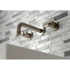 Kingston Brass Manhattan 2-Handle 8-Inch Wall Mount Bathroom Faucet