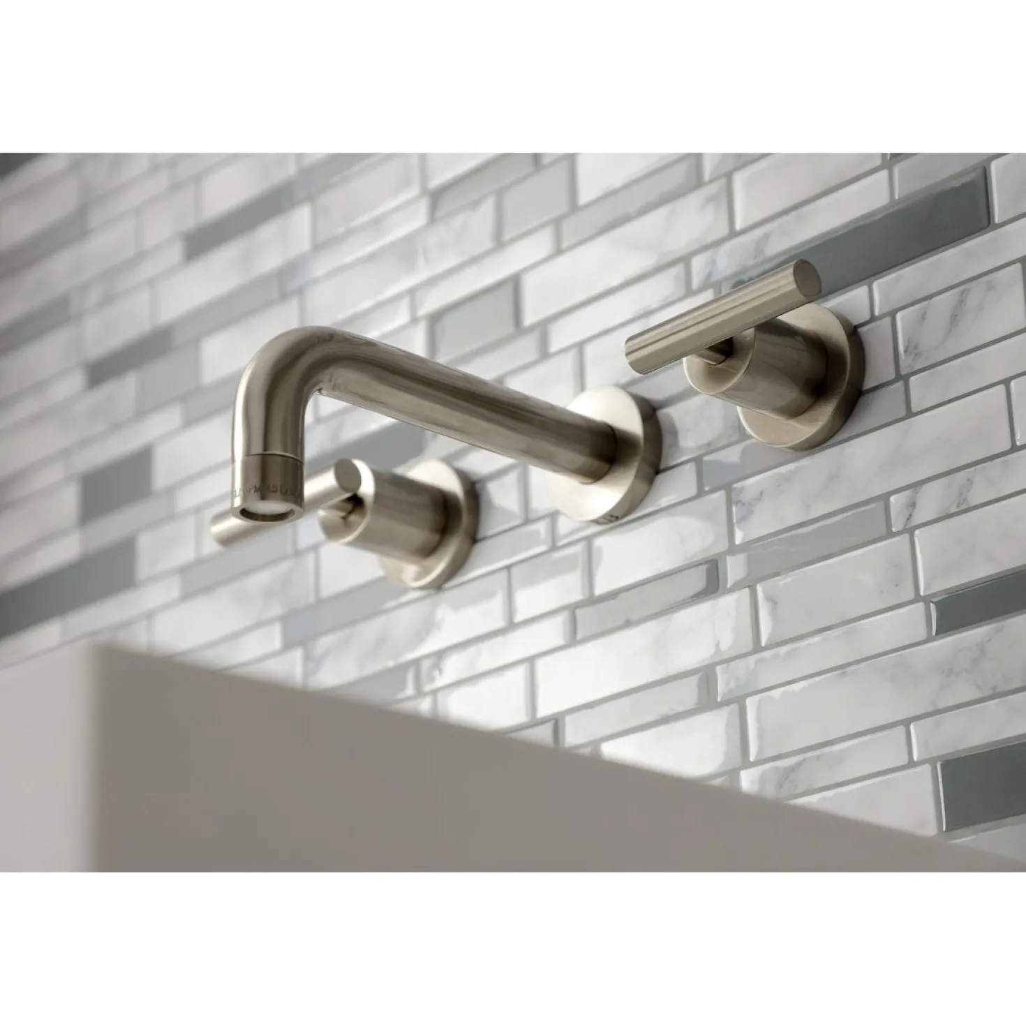 Kingston Brass Manhattan 2-Handle 8-Inch Wall Mount Bathroom Faucet