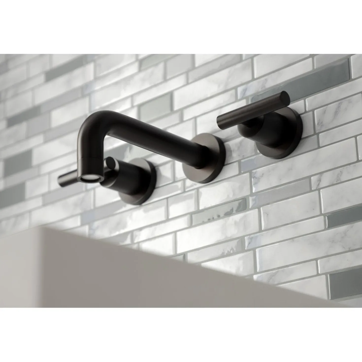 Kingston Brass Manhattan 2-Handle 8-Inch Wall Mount Bathroom Faucet