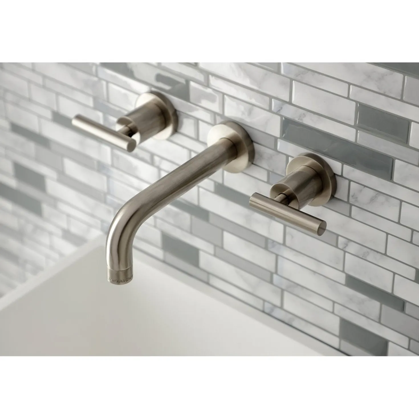 Kingston Brass Manhattan 2-Handle 8-Inch Wall Mount Bathroom Faucet