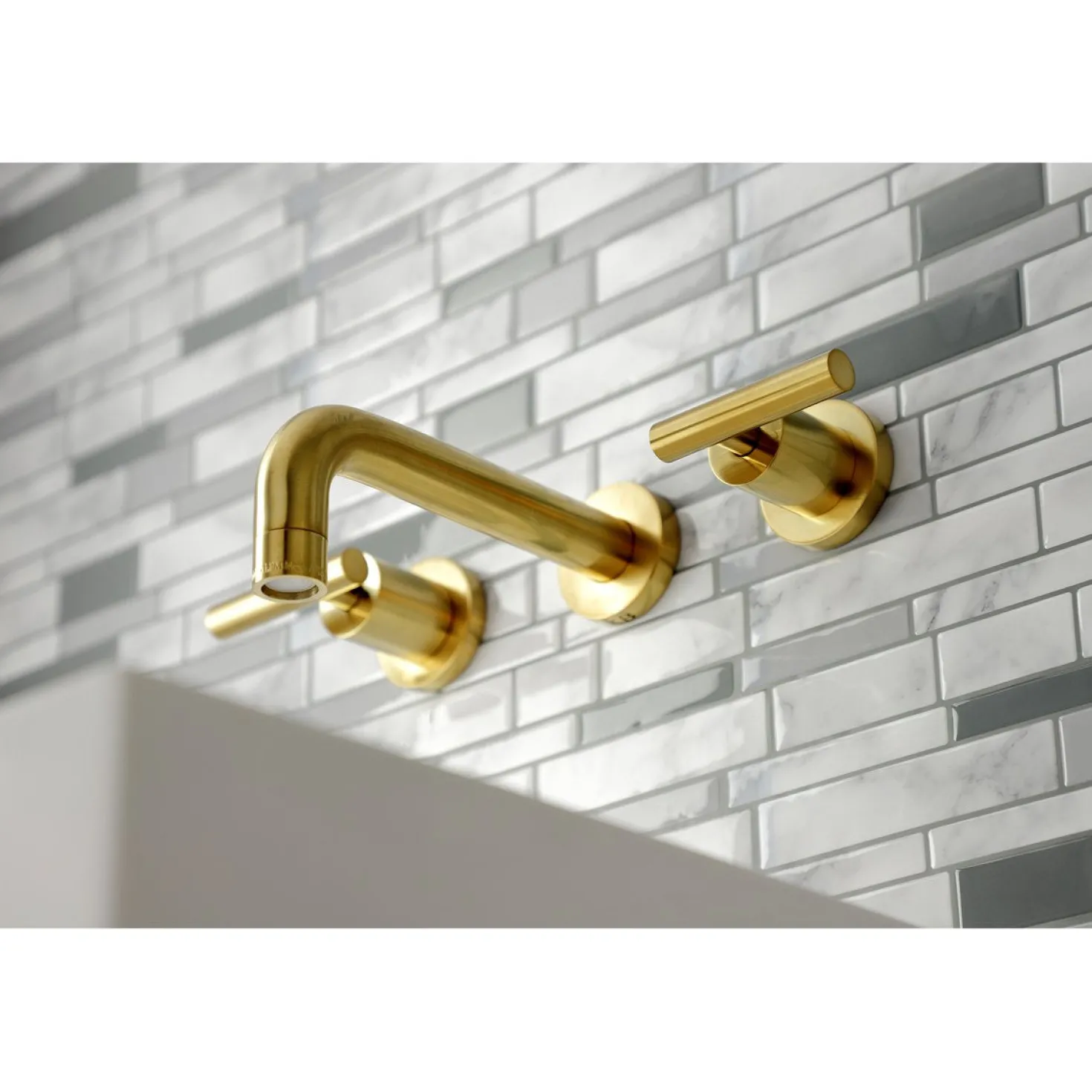 Kingston Brass Manhattan 2-Handle 8-Inch Wall Mount Bathroom Faucet