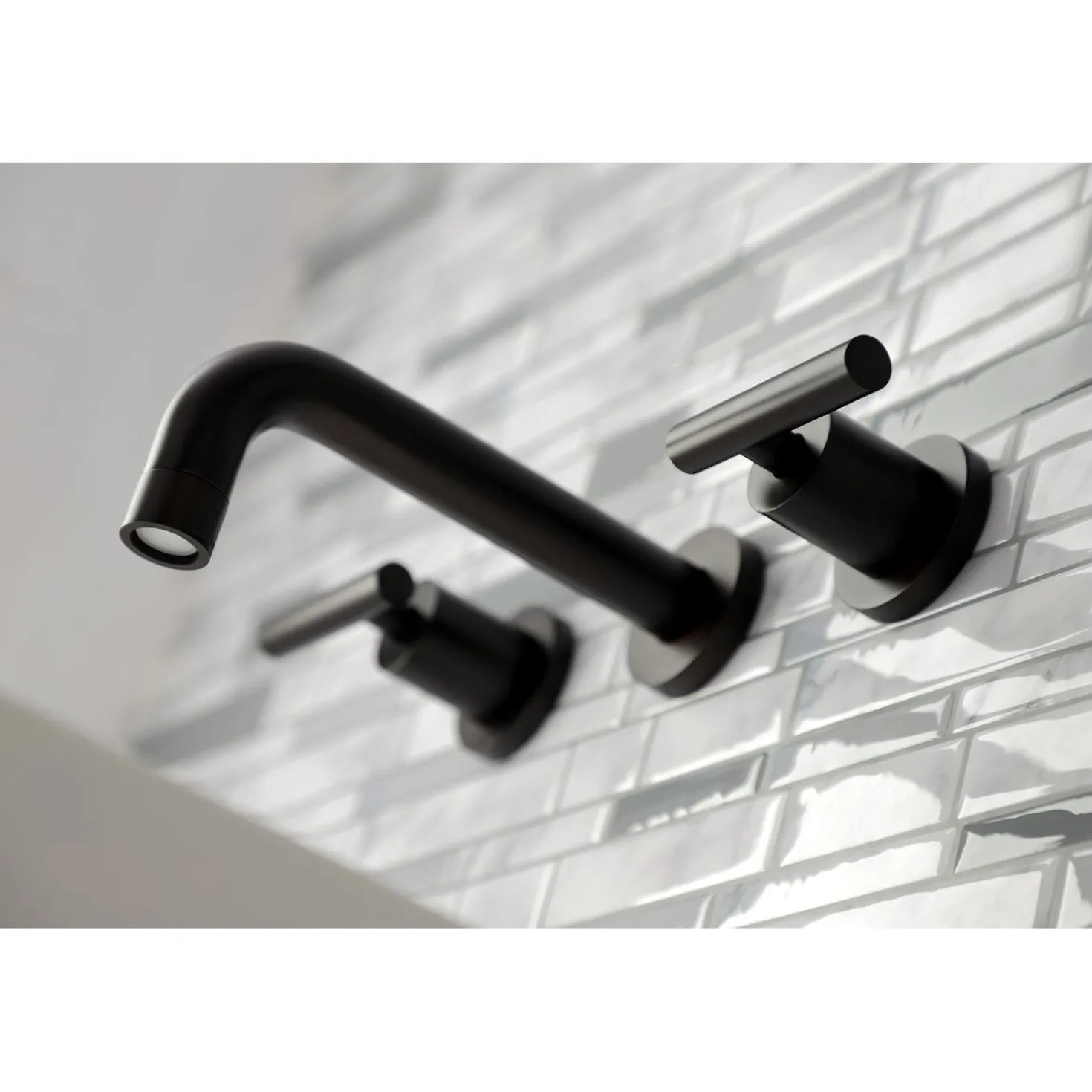 Kingston Brass Manhattan 2-Handle 8-Inch Wall Mount Bathroom Faucet