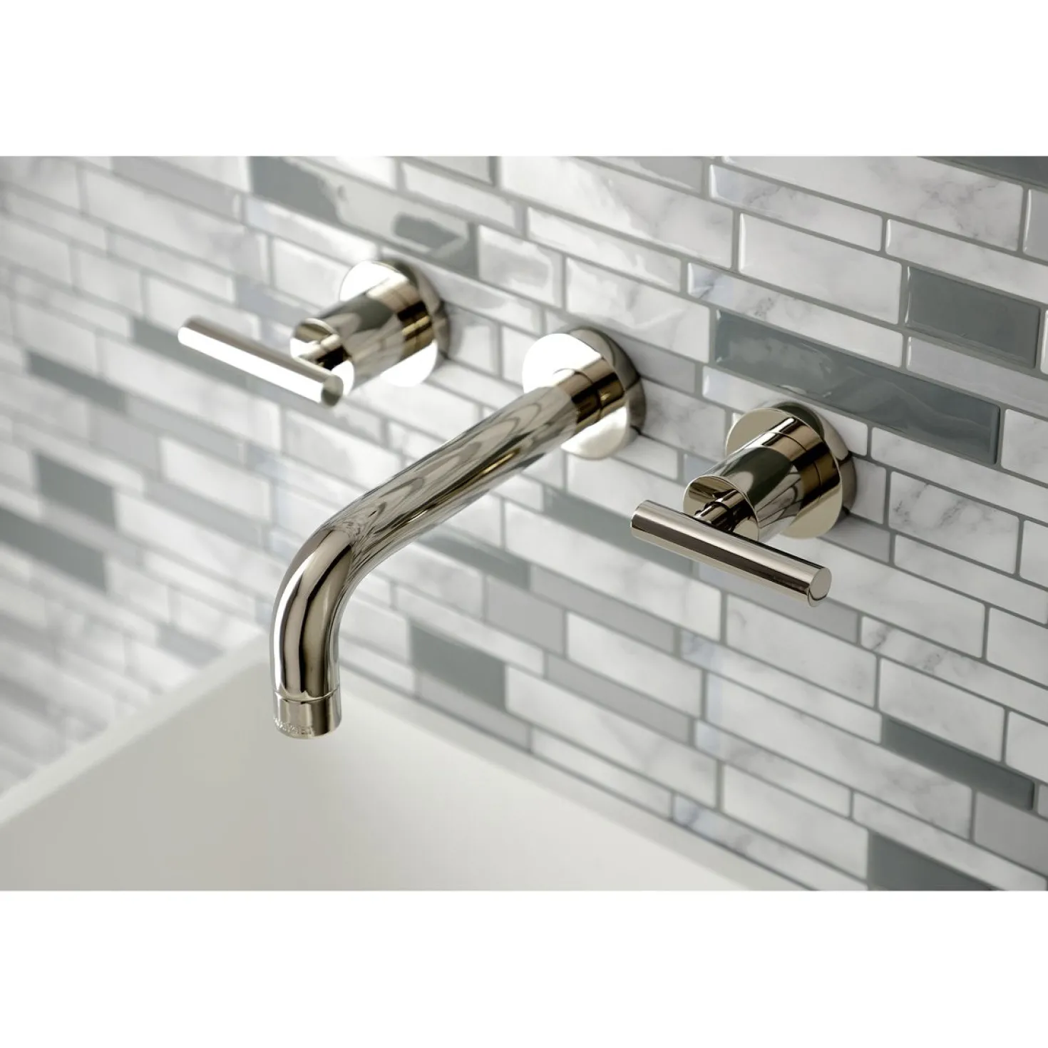 Kingston Brass Manhattan 2-Handle 8-Inch Wall Mount Bathroom Faucet