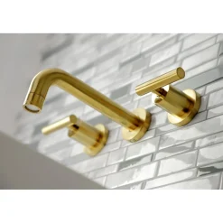 Kingston Brass Manhattan 2-Handle 8-Inch Wall Mount Bathroom Faucet