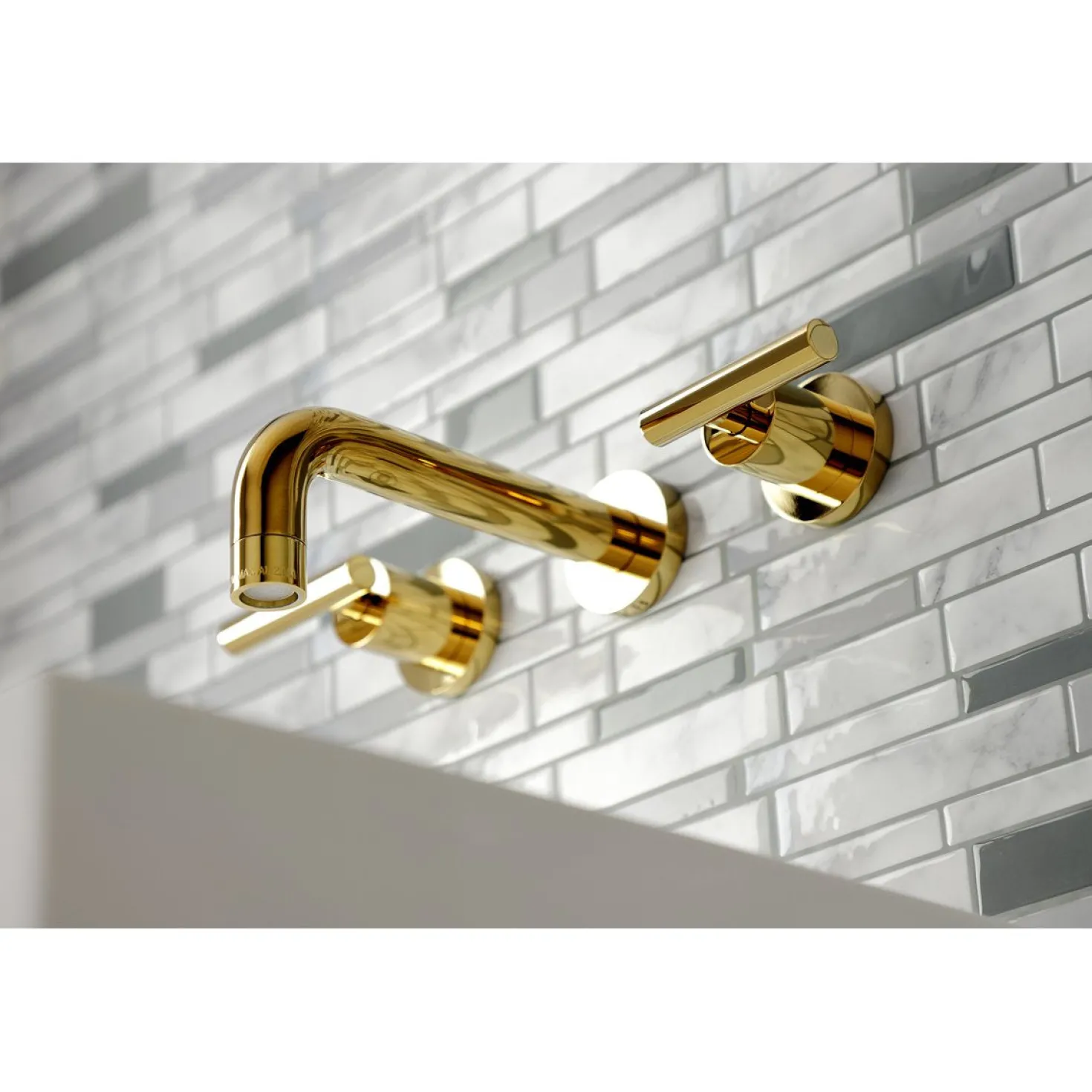 Kingston Brass Manhattan 2-Handle 8-Inch Wall Mount Bathroom Faucet