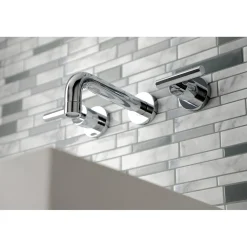 Kingston Brass Manhattan 2-Handle 8-Inch Wall Mount Bathroom Faucet