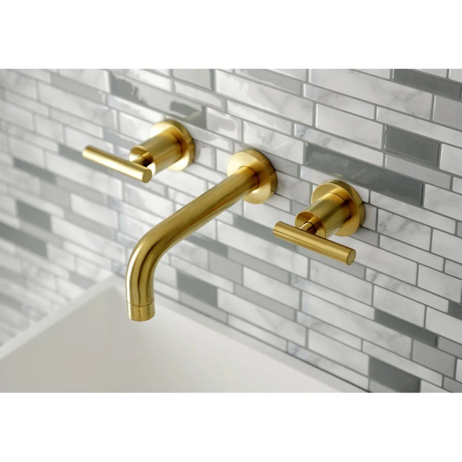 Kingston Brass Manhattan 2-Handle 8-Inch Wall Mount Bathroom Faucet