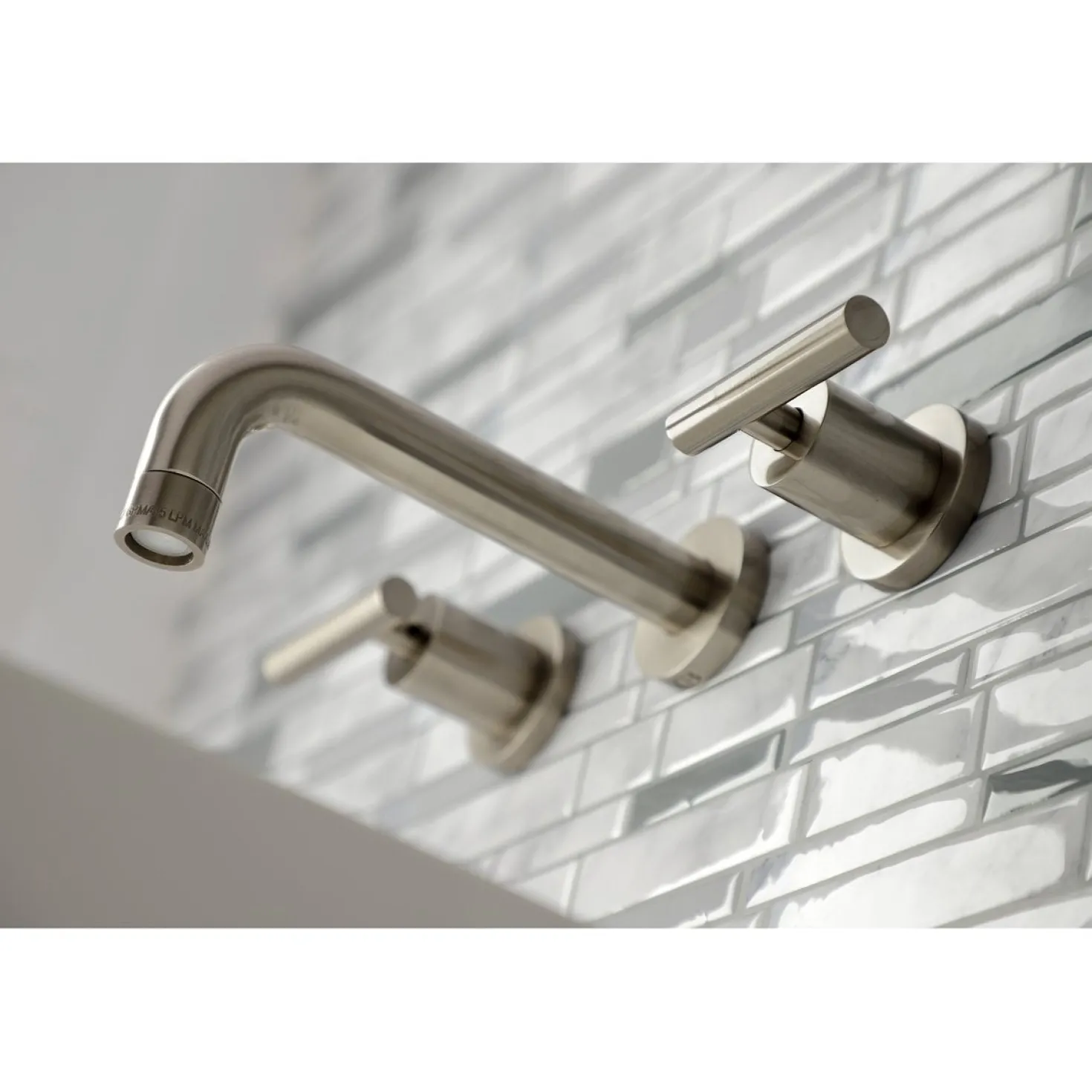 Kingston Brass Manhattan 2-Handle 8-Inch Wall Mount Bathroom Faucet