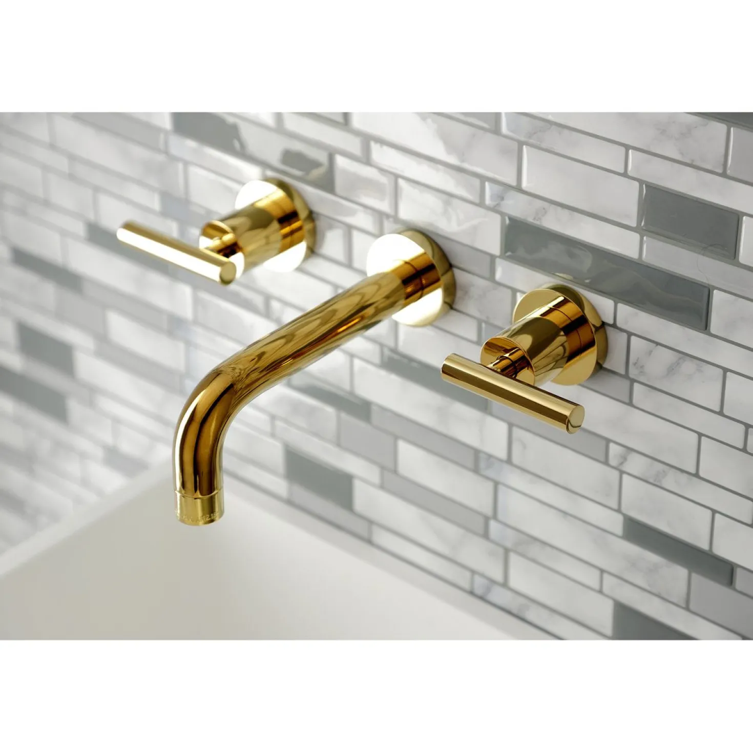 Kingston Brass Manhattan 2-Handle 8-Inch Wall Mount Bathroom Faucet