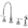 Kingston Brass Manhattan 8-Inch Widespread Kitchen Faucet with Brass Sprayer