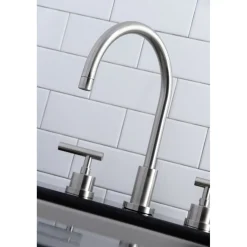 Kingston Brass Manhattan 8-Inch Widespread Kitchen Faucet with Brass Sprayer
