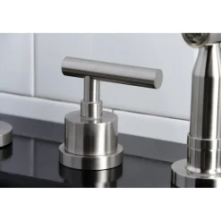 Kingston Brass Manhattan 8-Inch Widespread Kitchen Faucet with Brass Sprayer