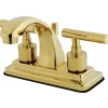Kingston Brass Manhattan Two Handle 4" Centerset Lavatory Faucet with Brass Pop-up