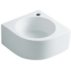 Kingston Brass Manhattan White China Vessel Bathroom Sink with Faucet Hole