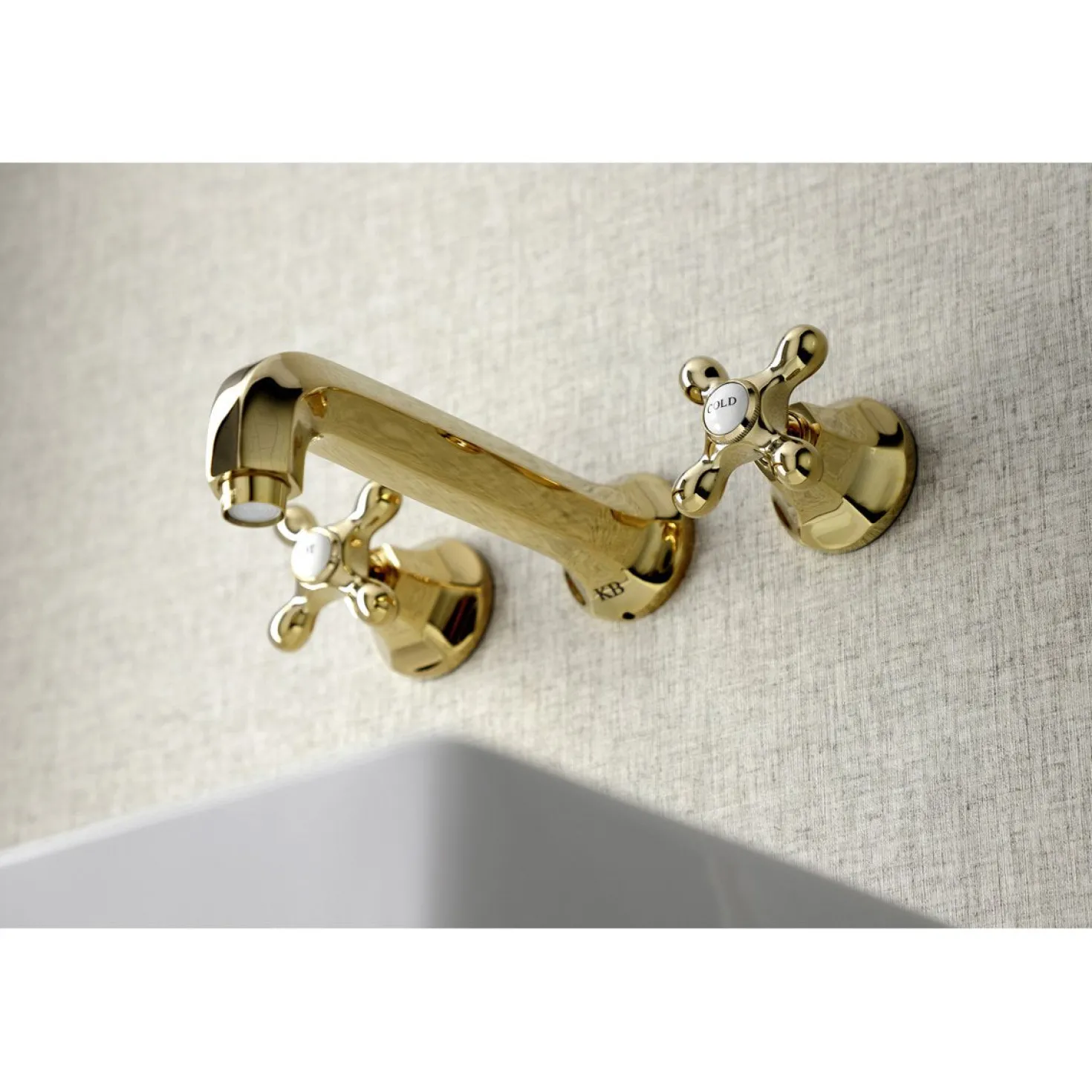 Kingston Brass Metropolitan Wall Mount Two-Handle Bathroom Faucet