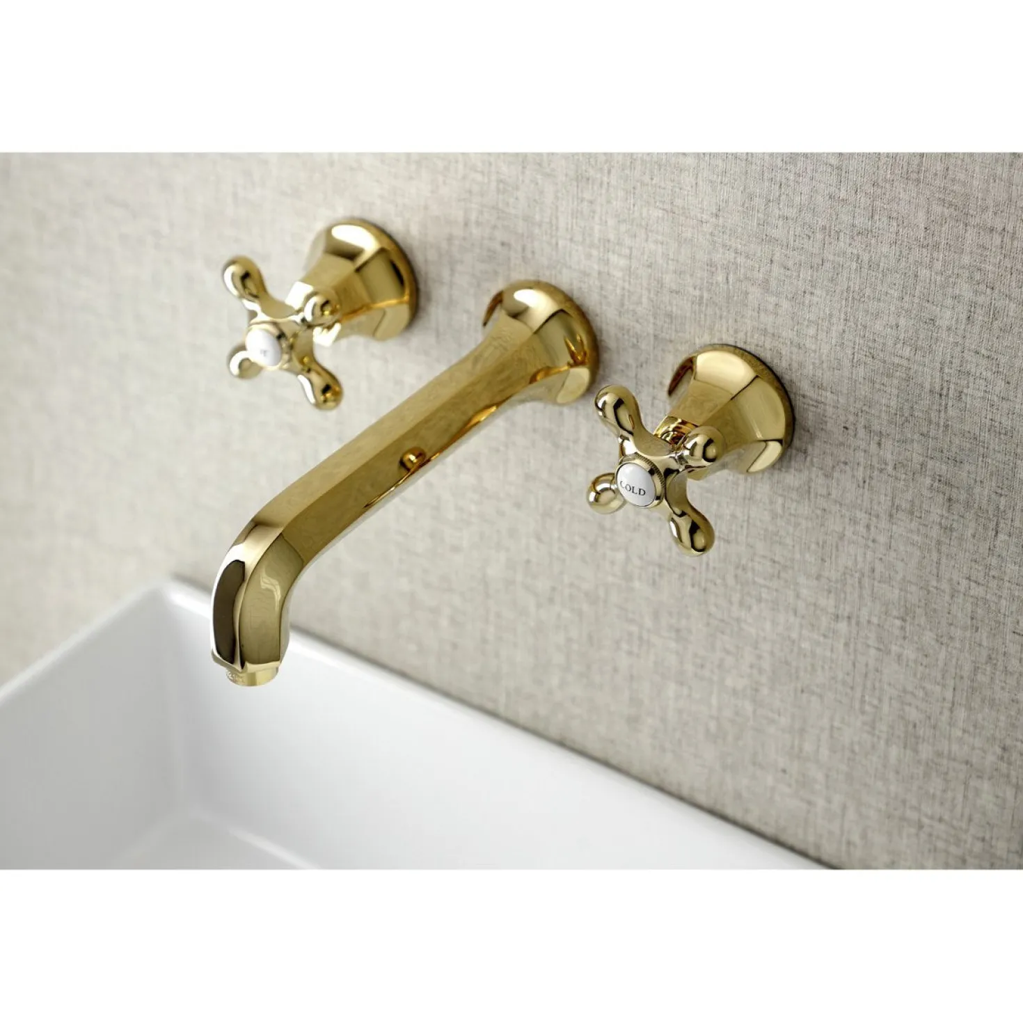 Kingston Brass Metropolitan Wall Mount Two-Handle Bathroom Faucet