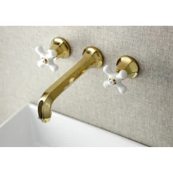 Kingston Brass Metropolitan Wall Mount 2-Handle Bathroom Faucet