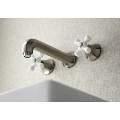 Kingston Brass Metropolitan Wall Mount 2-Handle Bathroom Faucet