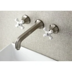 Kingston Brass Metropolitan Wall Mount 2-Handle Bathroom Faucet