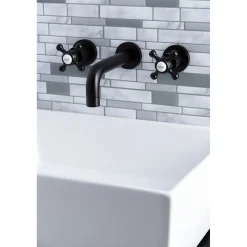 Kingston Brass Metropolitan 2-Handle 8-Inch Wall Mount Bathroom Faucet