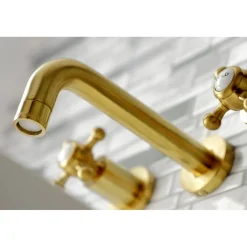 Kingston Brass Metropolitan 2-Handle 8-Inch Wall Mount Bathroom Faucet