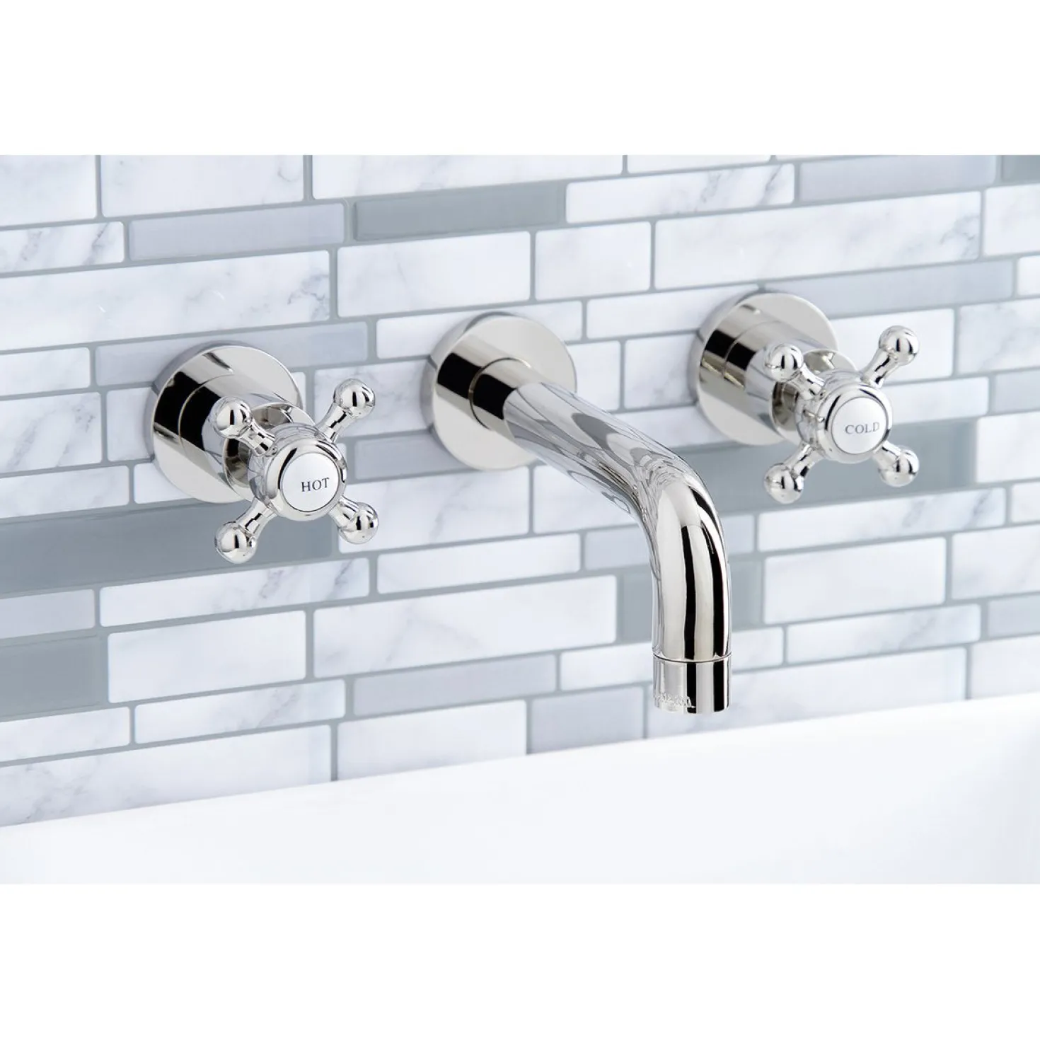 Kingston Brass Metropolitan 2-Handle 8-Inch Wall Mount Bathroom Faucet