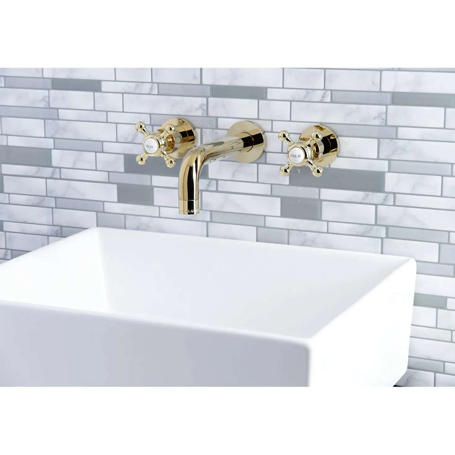 Kingston Brass Metropolitan 2-Handle 8-Inch Wall Mount Bathroom Faucet