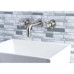 Kingston Brass Metropolitan 2-Handle 8-Inch Wall Mount Bathroom Faucet