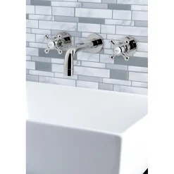 Kingston Brass Metropolitan 2-Handle 8-Inch Wall Mount Bathroom Faucet